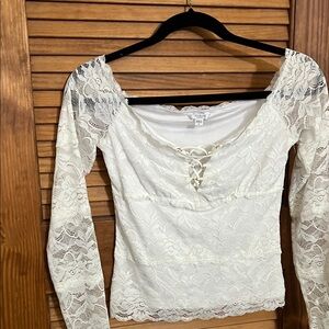 Guess White Lace Blouse